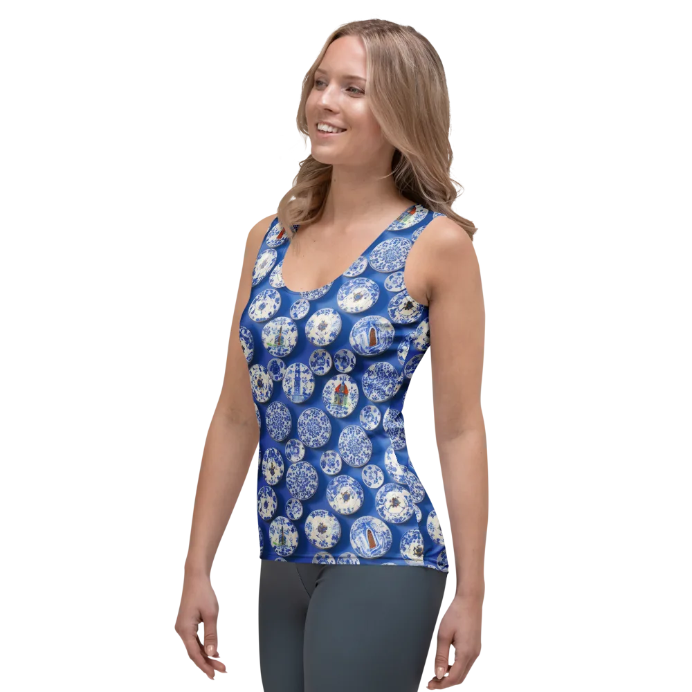 Cobalt Cabinet on Women's Tank Top — Left Front