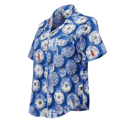 Cobalt Cabinet on a Women's Short Sleeve Pajama Top