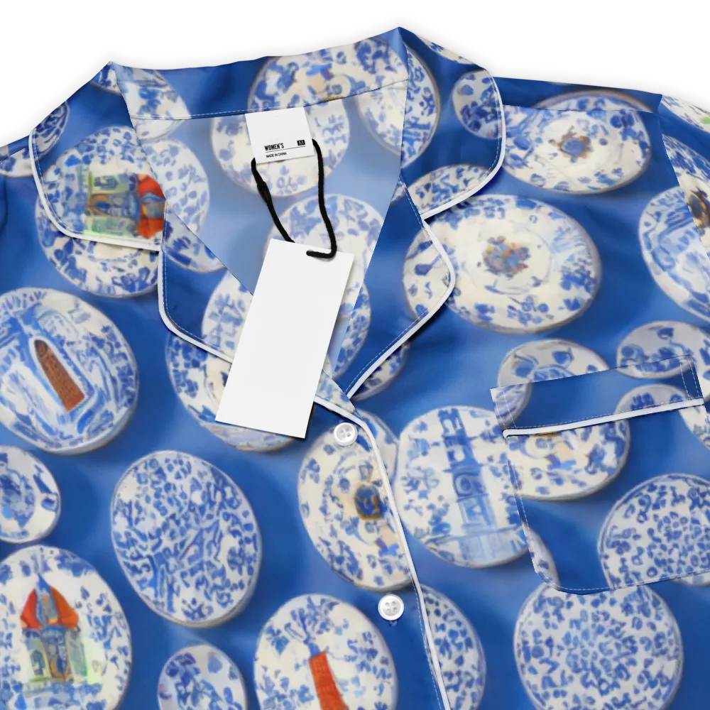 Cobalt Cabinet on Women's Short Sleeve Pajama Top — Product details