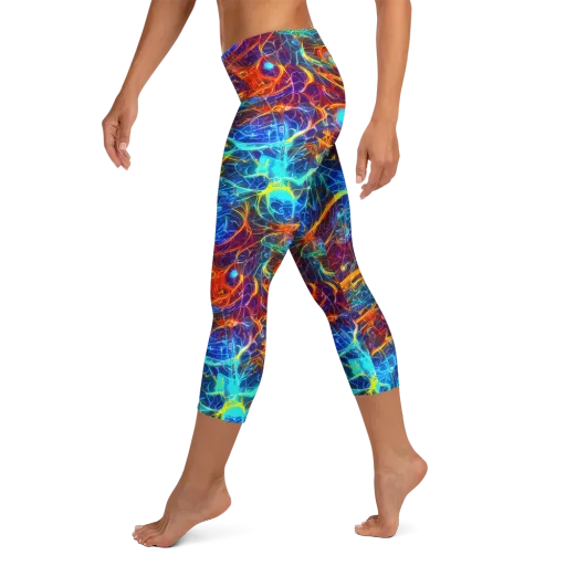 Blue Fire Matrix on a Capri Leggings