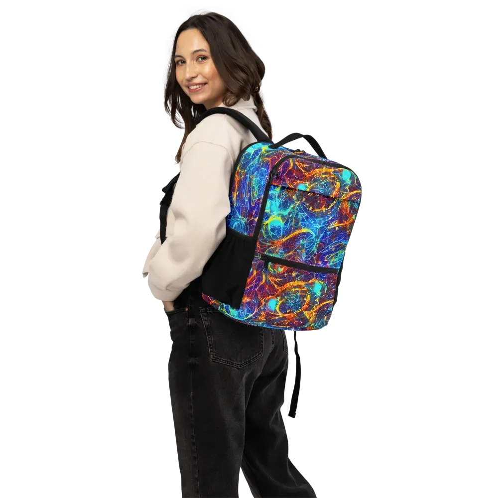 Blue Fire Matrix on Utility Backpack — Back