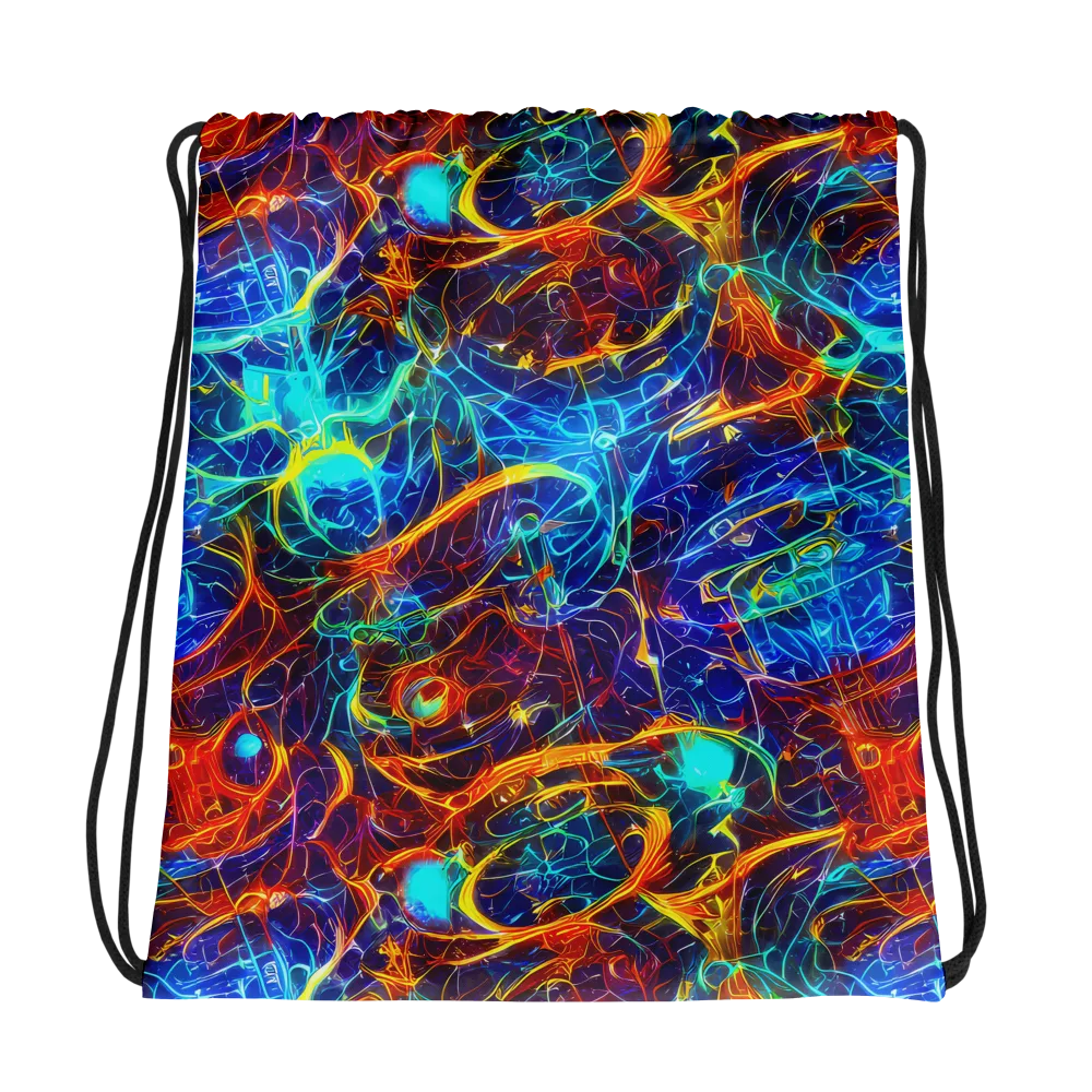 Blue Fire Matrix on Drawstring Bag — Photo