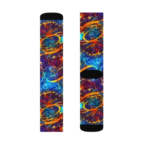 Blue Fire Matrix on a Socks