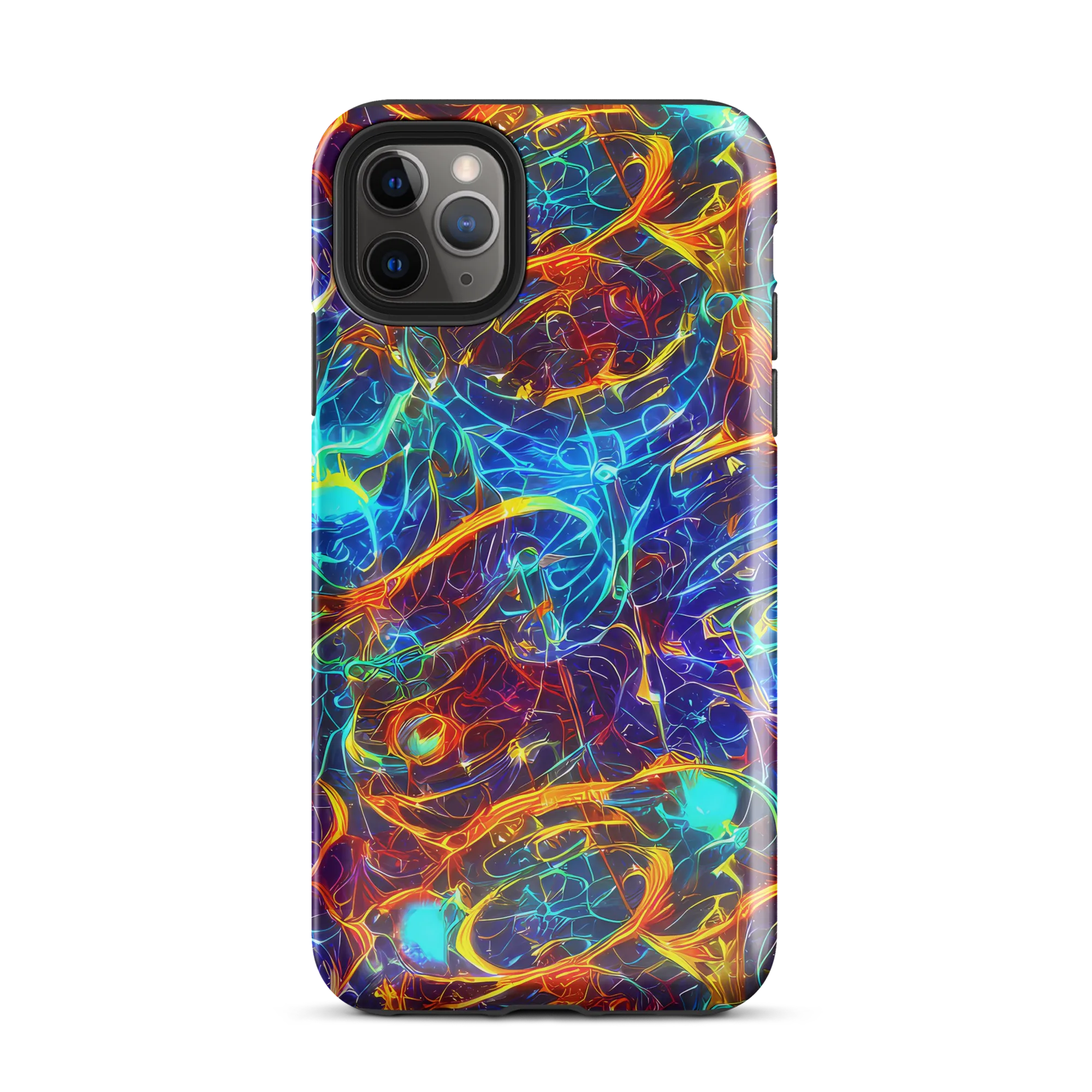 Blue Fire Matrix on Tough Case for iPhone® — Front