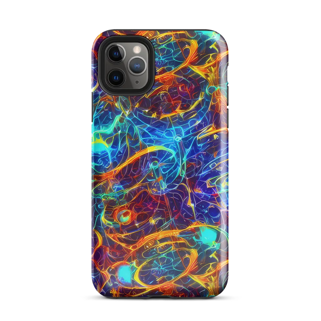 Blue Fire Matrix on Tough Case for iPhone® — Front
