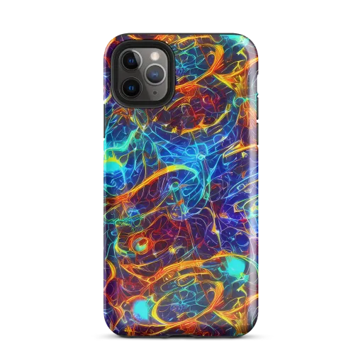 Blue Fire Matrix on a Tough Case for iPhone®
