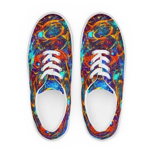 Blue Fire Matrix on a Men's Lace-Up Canvas Shoes