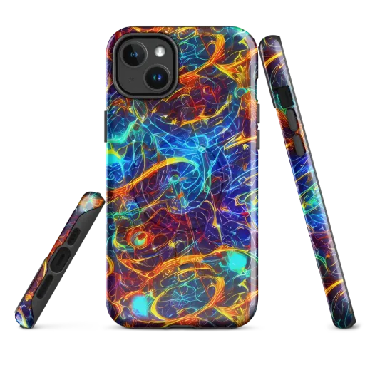 Blue Fire Matrix on a MagSafe Tough Case for iPhone®