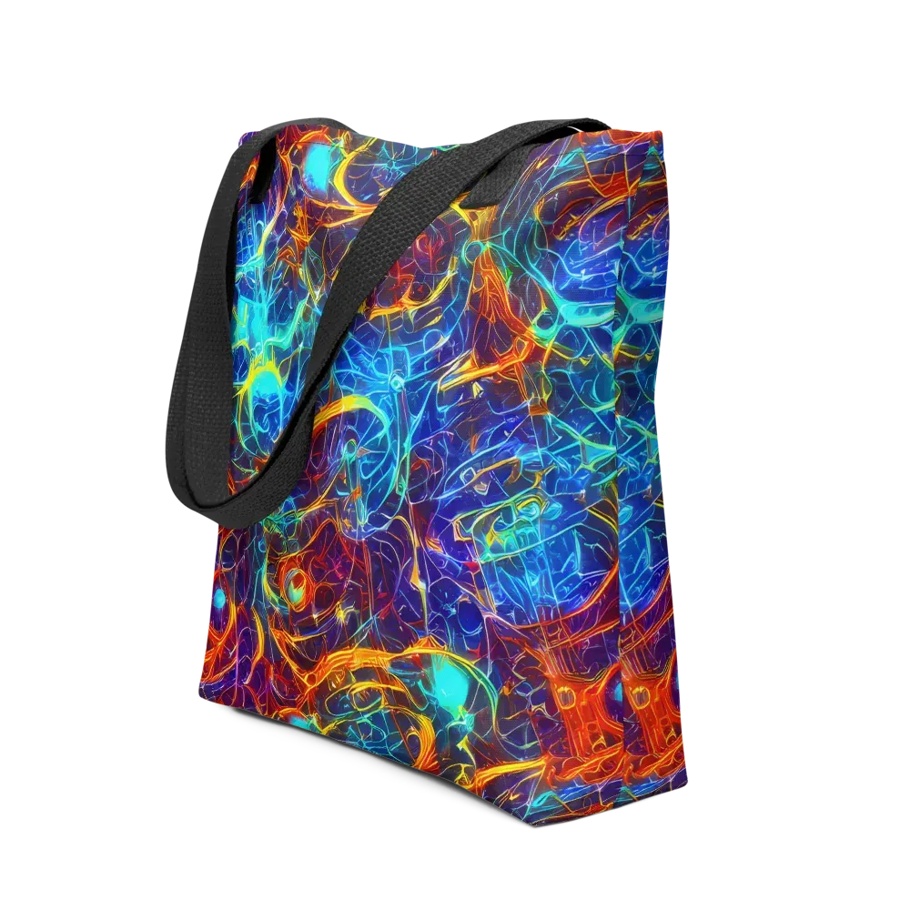 Blue Fire Matrix on Tote Bag — Front