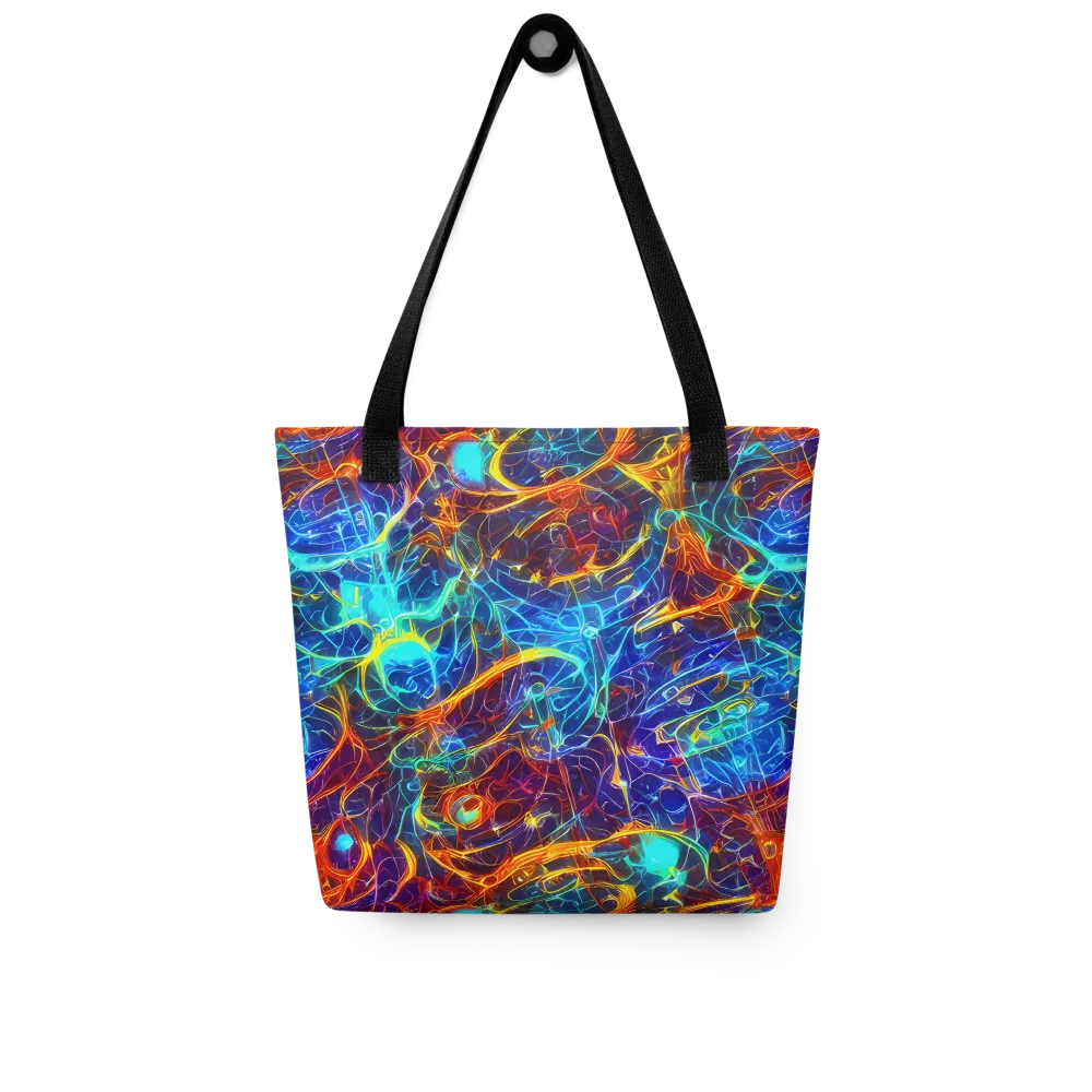 Blue Fire Matrix on Tote Bag — Front