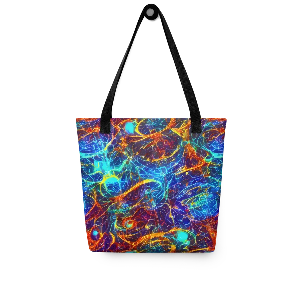 Blue Fire Matrix on Tote Bag — Front