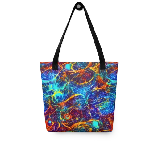 Blue Fire Matrix on a Tote Bag