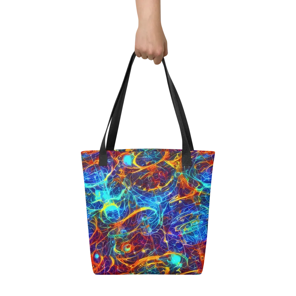 Blue Fire Matrix on Tote Bag — Front