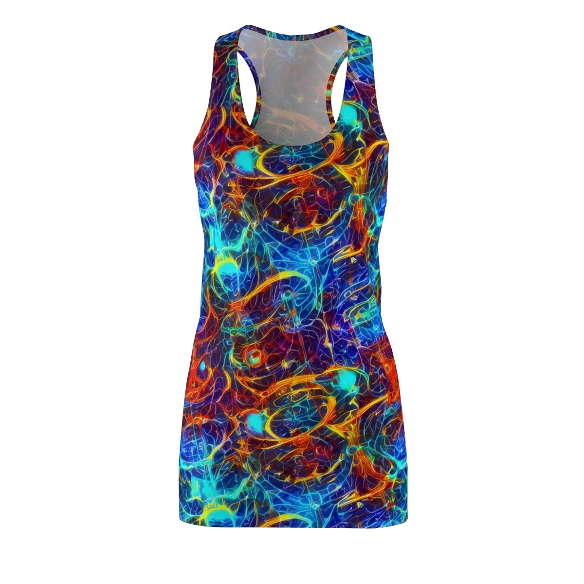 Blue Fire Matrix on Racerback Dress — Front