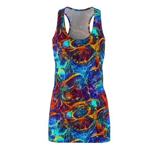Blue Fire Matrix on a Racerback Dress