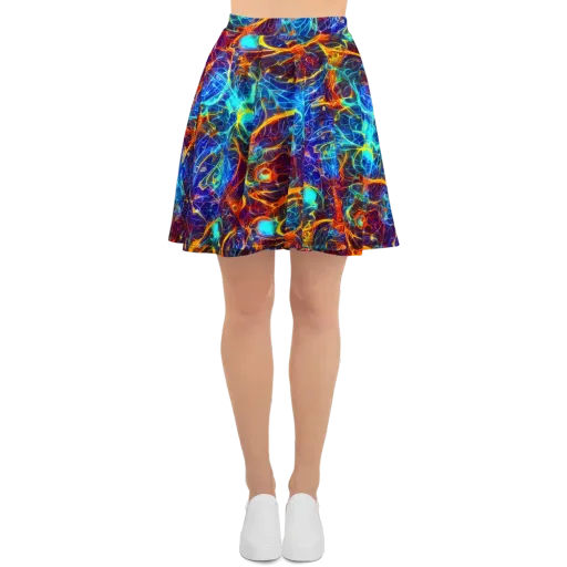 Blue Fire Matrix on a Skater Skirt