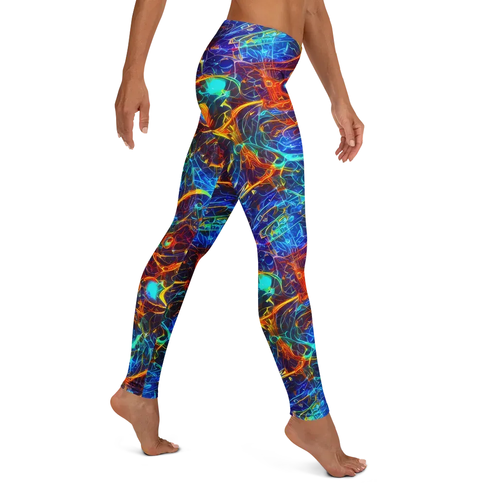 Blue Fire Matrix on Leggings — Right