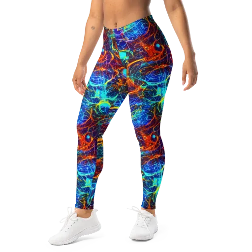 Blue Fire Matrix on a Leggings