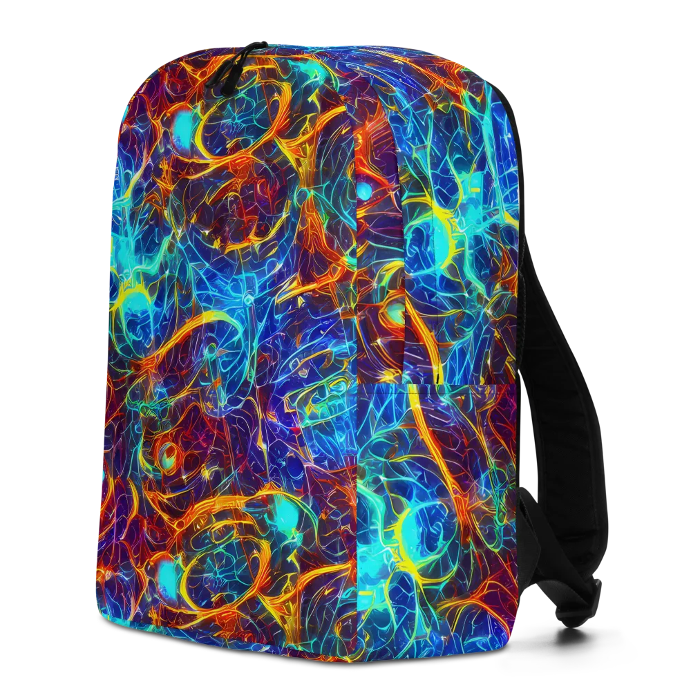 Blue Fire Matrix on Minimalist Backpack — Left