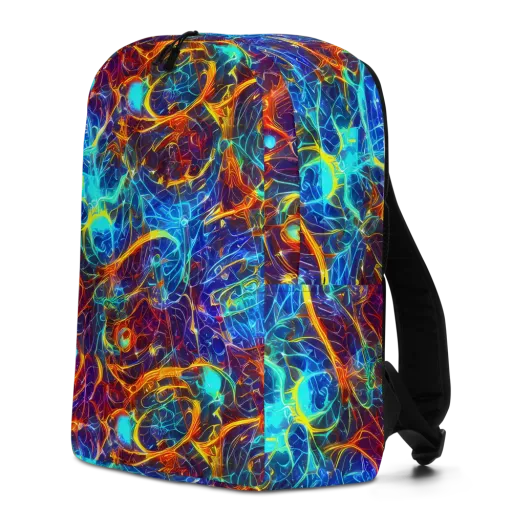 Blue Fire Matrix on a Minimalist Backpack