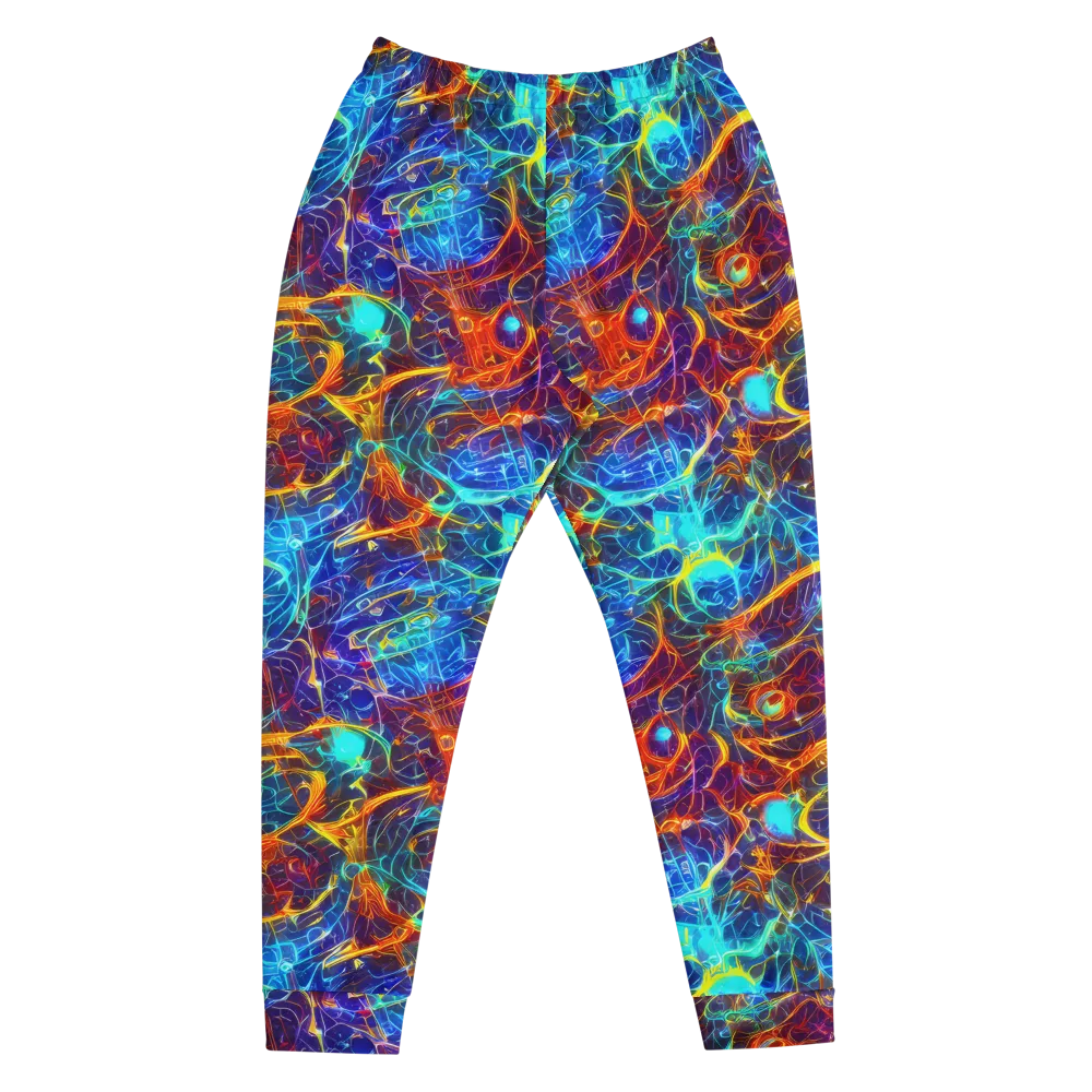 Blue Fire Matrix on Men's Joggers — Front