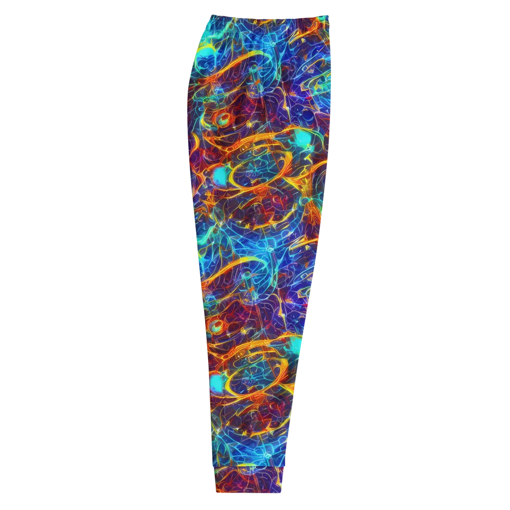 Blue Fire Matrix on Men's Joggers — Right
