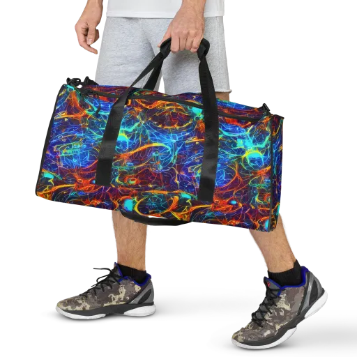 Blue Fire Matrix on a Duffle Bag