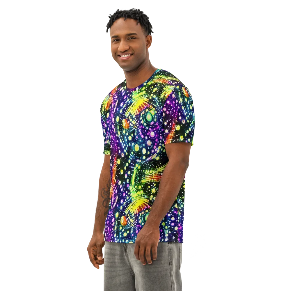 Infinite Prism on Men's Cotton Crew Neck T-Shirt — Left Front