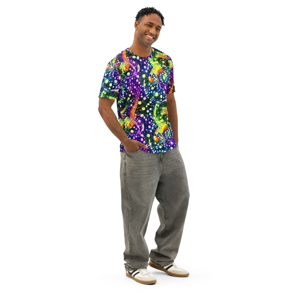 Infinite Prism on Men's Cotton Crew Neck T-Shirt — Right Front