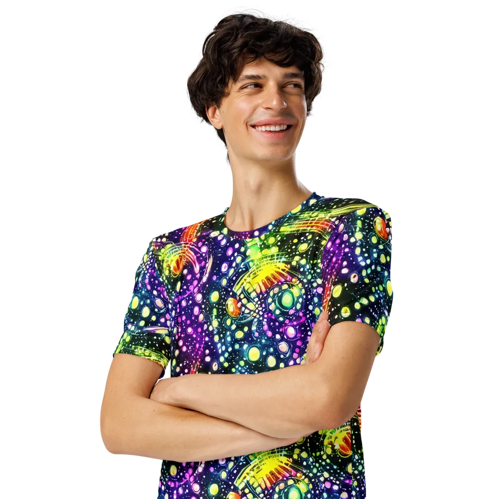Infinite Prism on Men's Crew Neck T-Shirt — Left Front