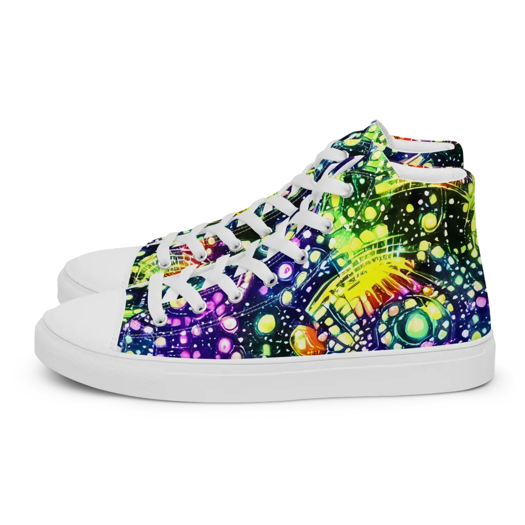 Infinite Prism on Men's High Top Canvas Shoes — Left