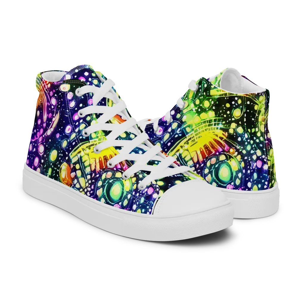 Infinite Prism on Men's High Top Canvas Shoes — Right