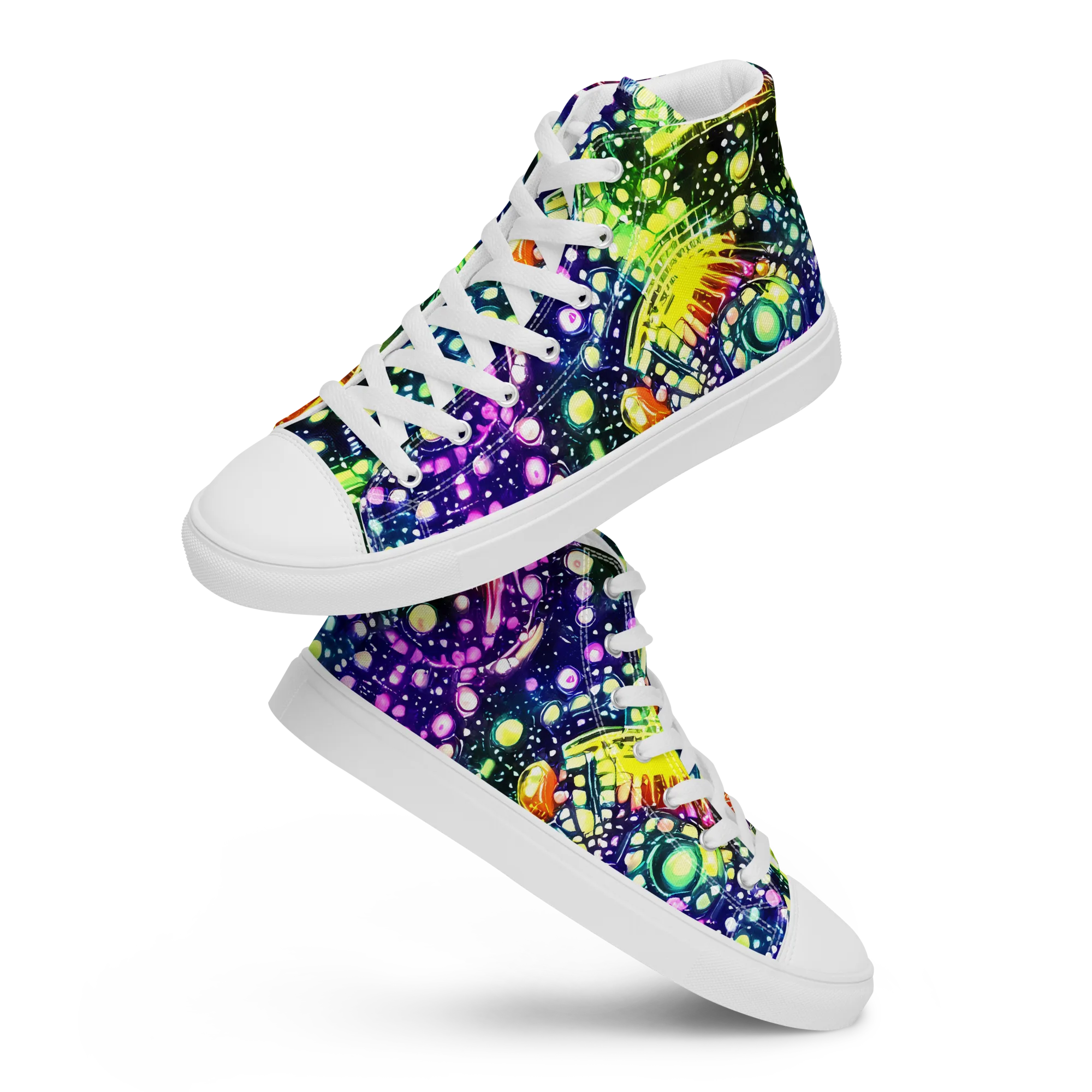 Infinite Prism on Men's High Top Canvas Shoes — Front