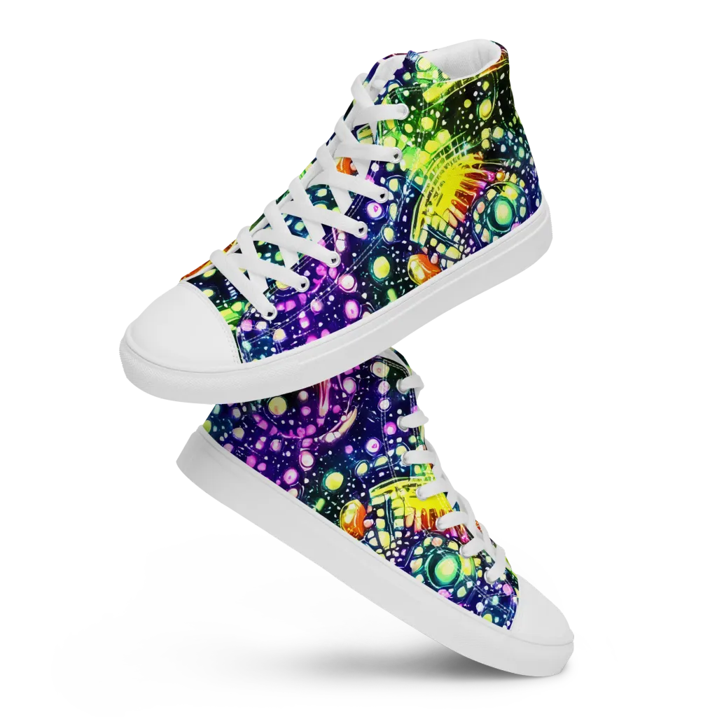 Infinite Prism on Men's High Top Canvas Shoes — Front