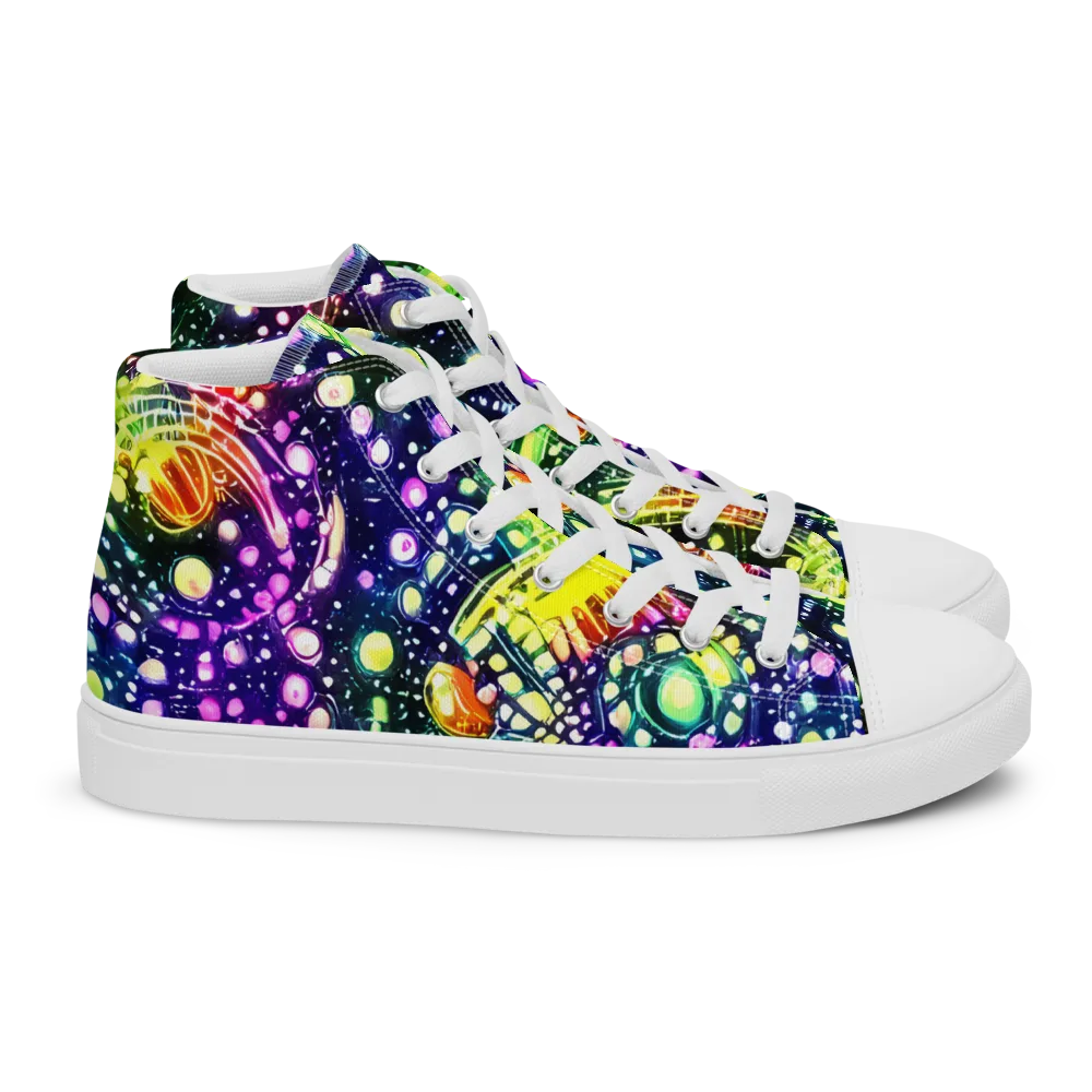 Infinite Prism on Women's High Top Canvas Shoes — Right