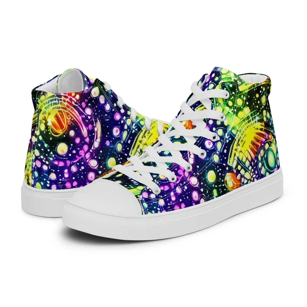Infinite Prism on Women's High Top Canvas Shoes — Left