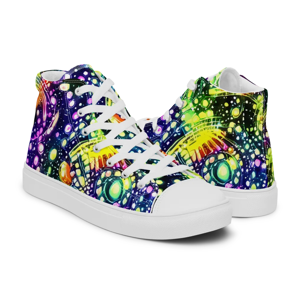 Infinite Prism on Women's High Top Canvas Shoes — Right
