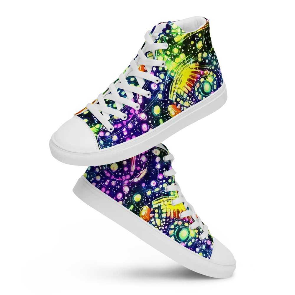 Infinite Prism on Women's High Top Canvas Shoes — Front