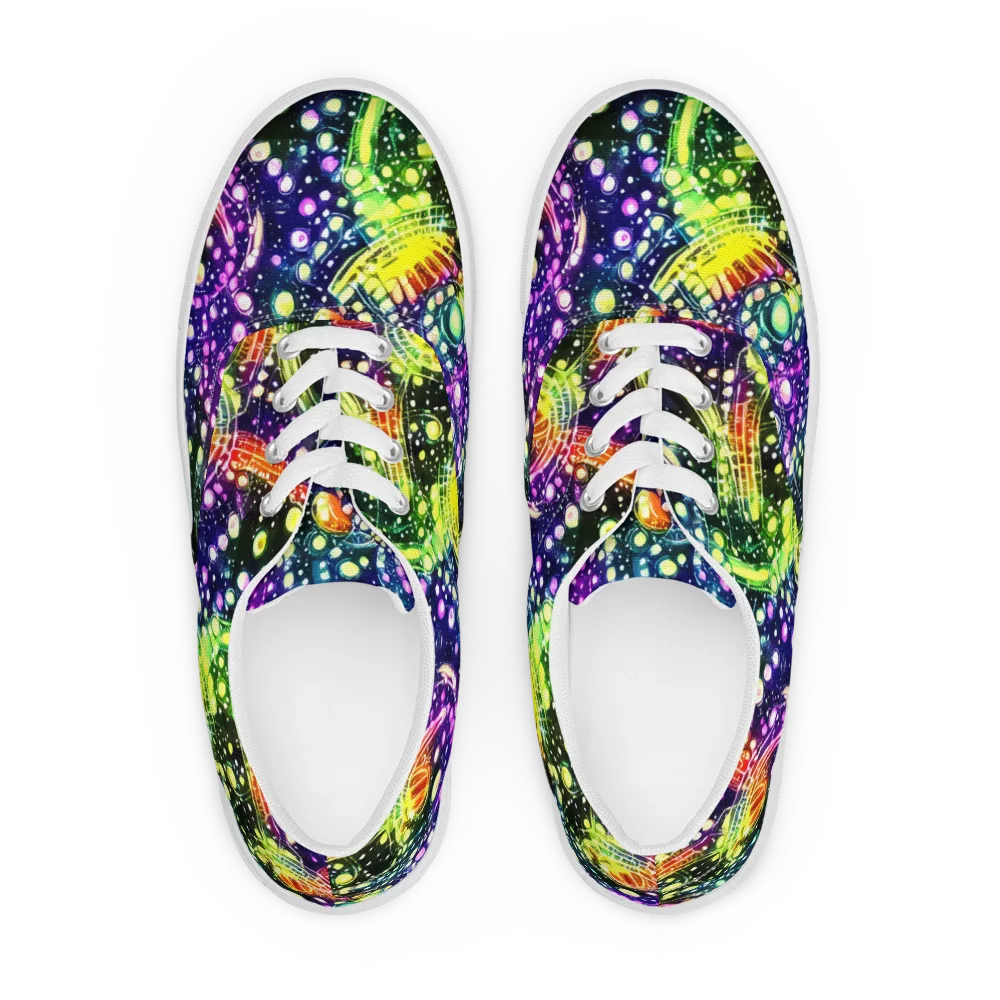 Infinite Prism on Men's Lace-Up Canvas Shoes — Front