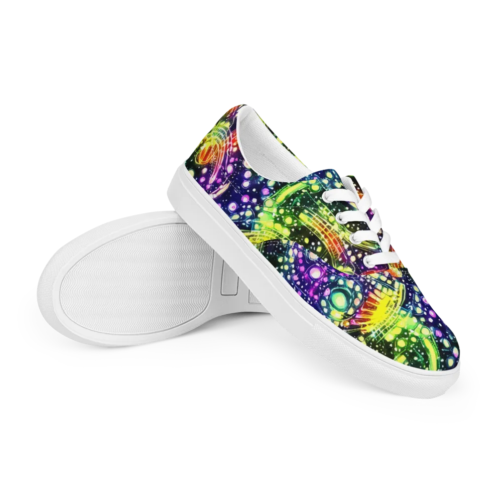 Infinite Prism on Men's Lace-Up Canvas Shoes — Right Front