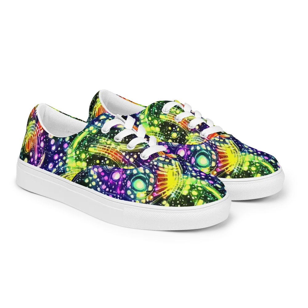 Infinite Prism on Men's Lace-Up Canvas Shoes — Right Front