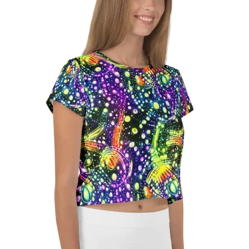 Infinite Prism on a Crop Tee