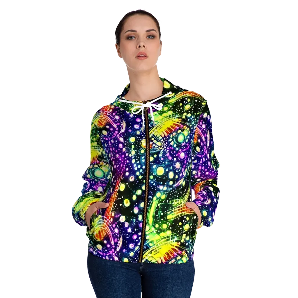 Infinite Prism on Women's Full-Zip Hoodie — Front On Person