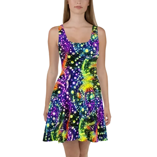 Infinite Prism on a Skater Dress
