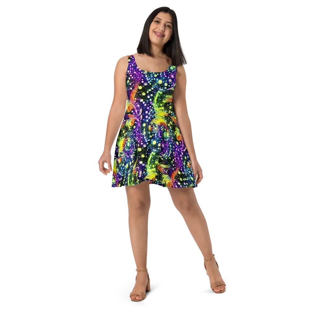 Infinite Prism on Skater Dress — Front