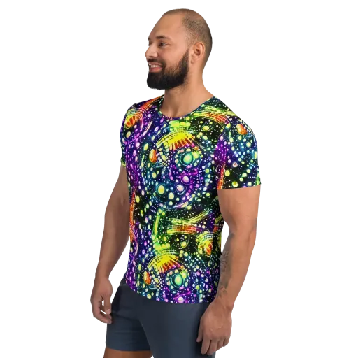 Infinite Prism on a Men's Athletic T-Shirt