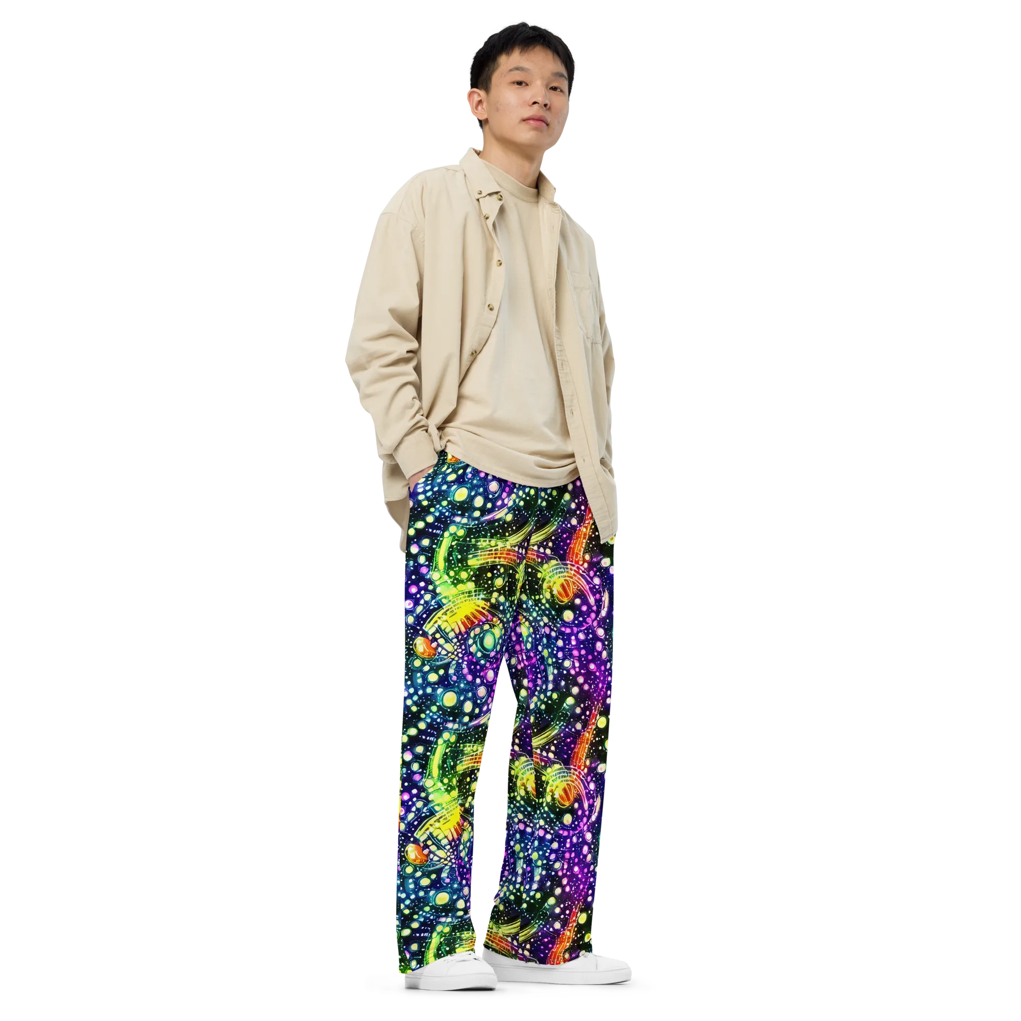 Infinite Prism on Wide-Leg Pants — Right Front