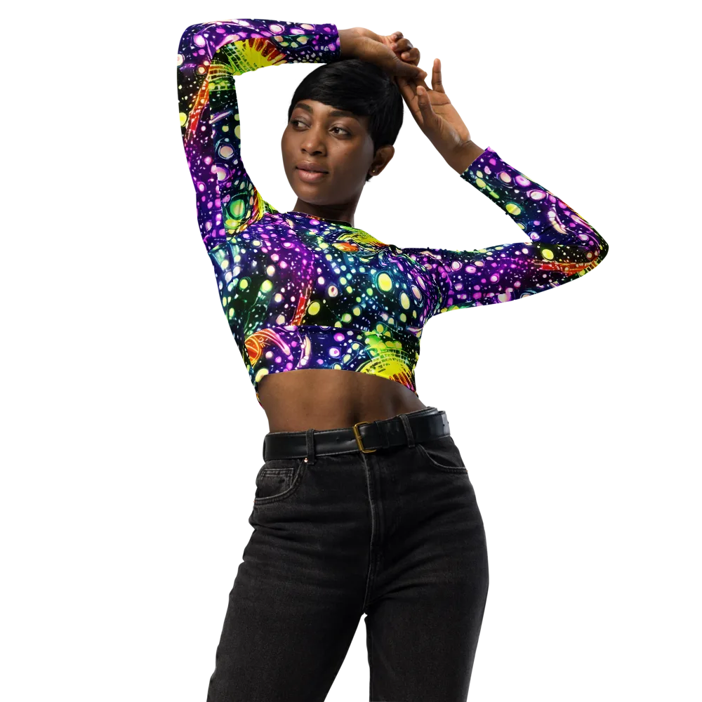 Infinite Prism on Long Sleeve Crop Top — Front
