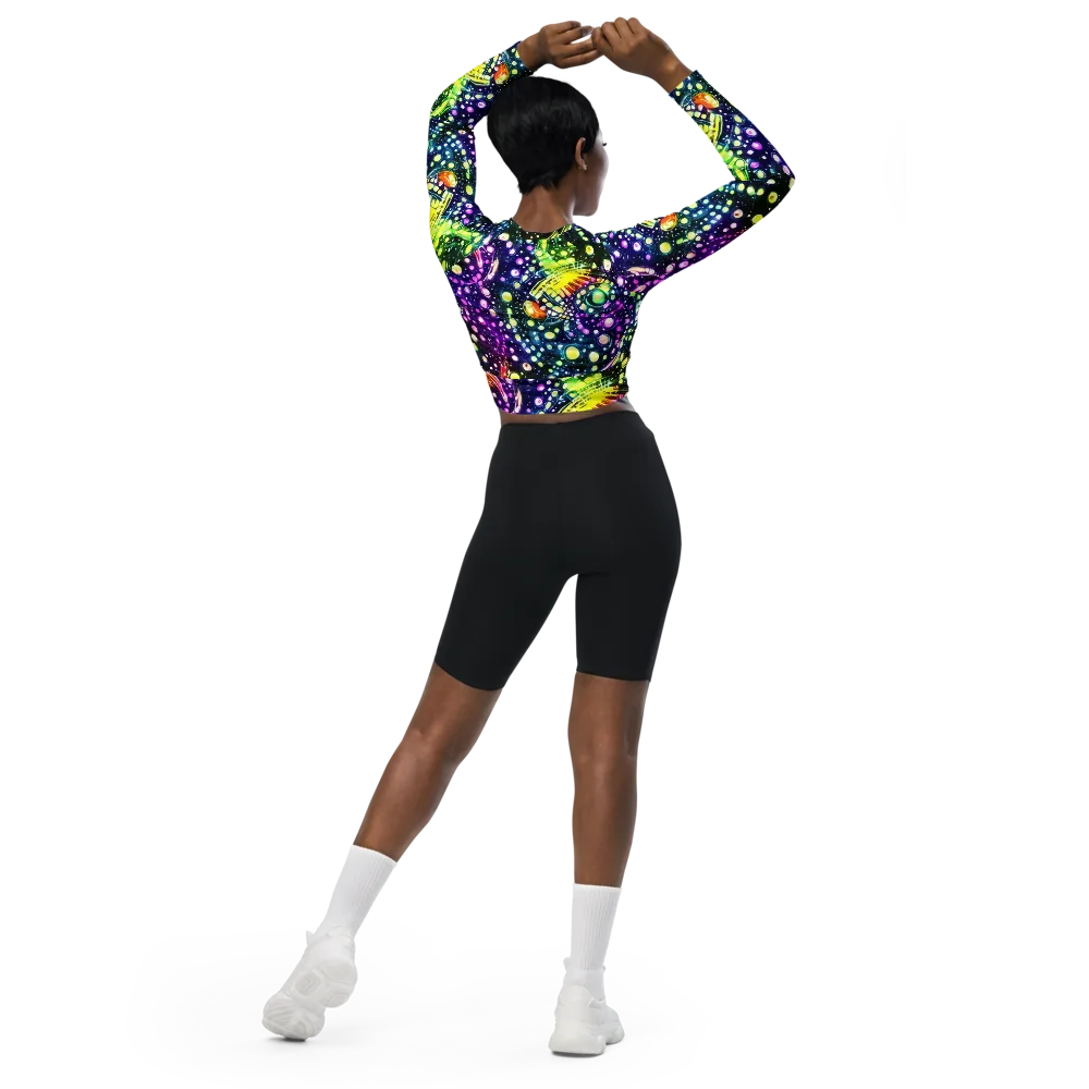 Infinite Prism on Long Sleeve Crop Top — Back