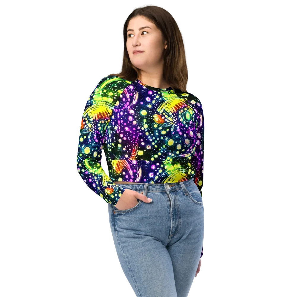 Infinite Prism on Long Sleeve Crop Top — Front